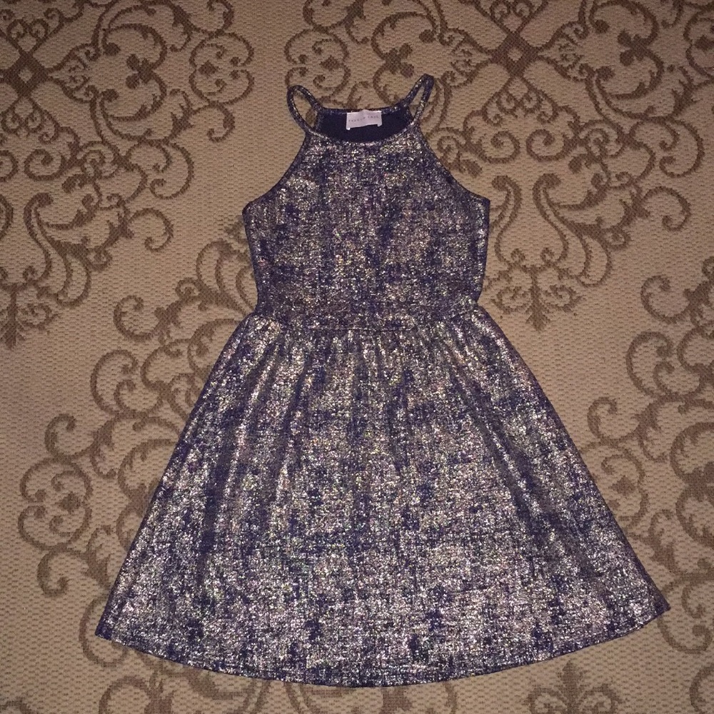 Navy & gold French Grey S stitch fix dress VGUC